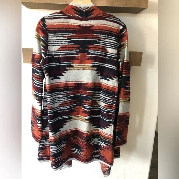 Lucky Brand|Boho Aztec print open front knit drapey cardigan,NWT,Size small-CUTE - Picture 8 of 16